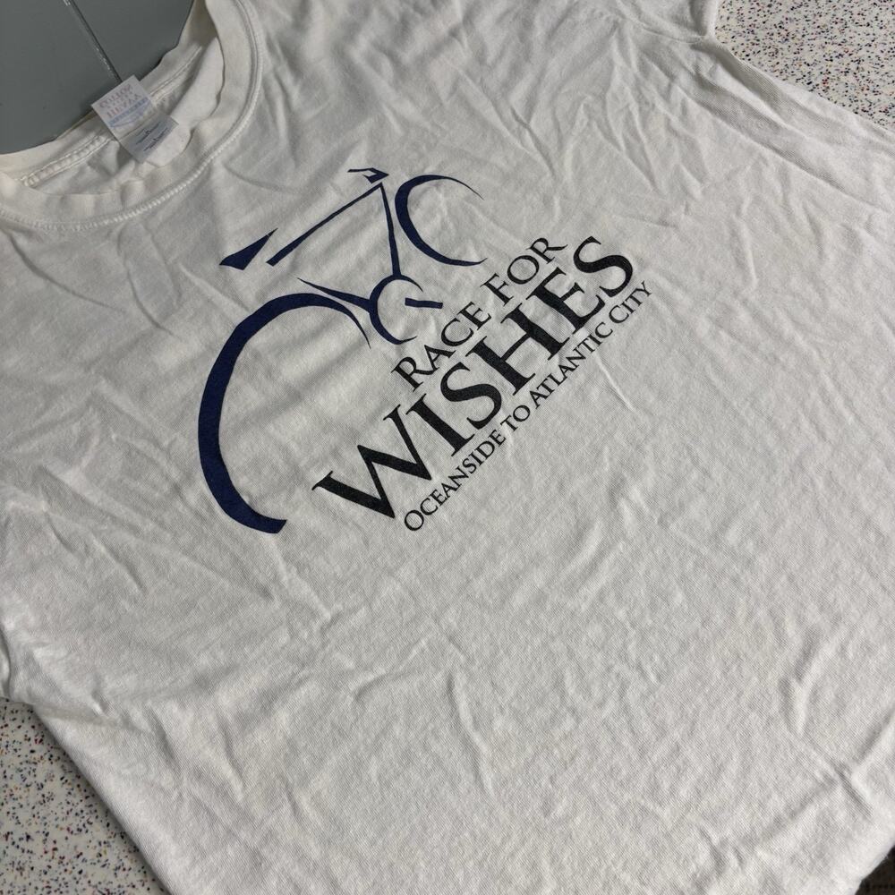 Vintage Y2K Race For Wishes Crew Shirt Large Race Across America Bike Cycle